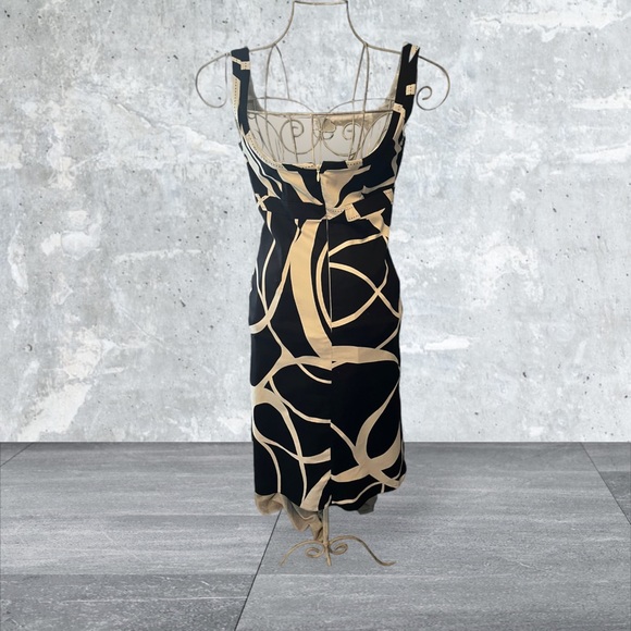 DEBENHAMS DEBUT BLACK WHITE MIDI DRESS size 8 - Picture 6 of 8